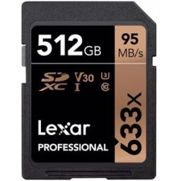 Lexar SDXC Professional 633X 512GB UHS-I U3, 95MB/s