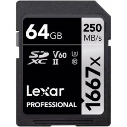 Lexar SDXC Professional 1667X 64GB UHS-II U3 V60 250MB/s