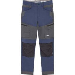 Dickies Men's 4 Way Stretch Slim Taper Shell Trouser Navy/Charcoal 30/32