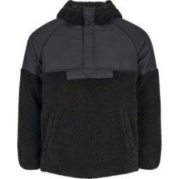 Knowledge Cotton Apparel Men's Teddy Oversized Anorak Black Jet S