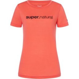 super.natural Women's 3D Signature Tee Living Coral/Jet Black S