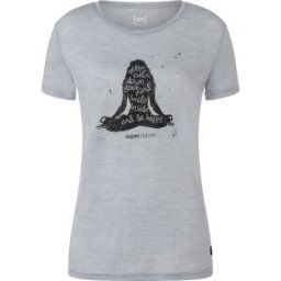 super.natural Women's Be Happy Tee Ultimate Grey Melange/Pirate Grey XS