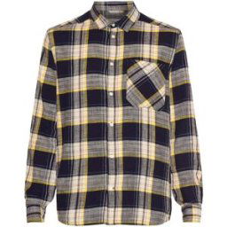 Knowledge Cotton Apparel Men's Loose Checked Shirt Blue Stripe M