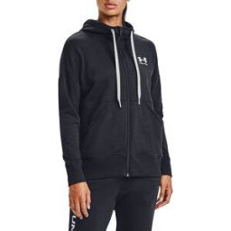 Under Armour Women's Rival Fleece FZ Hoodie Black/White/White XS