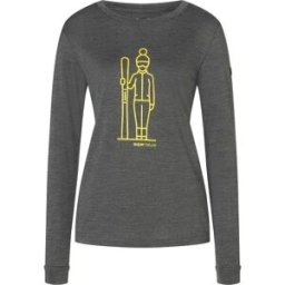 super.natural Women's Skianto Long Sleeve Pirate Grey Melange/Gold XS