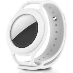 Tiera Apple AirTag silikonarmband för barn vit