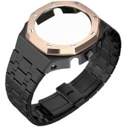 Tiera Casio GA-2100 custom mod kit svart-roseguld