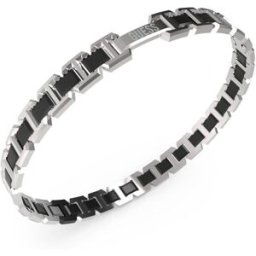 GUESS Montecarlo tvåfargat silver och svartfärgat armband JUMB04030JWSTBKT/U