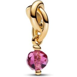Pandora Moments 14k Gold-plated berlock with phlox pink crystal 763462C10