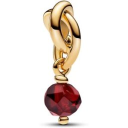 Pandora Moments 14k Gold-plated berlock with salsa red crystal 763462C01