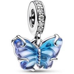 Pandora Moments Blue Murano Glass Butterfly Dangle berlock 792698C01