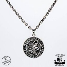 Northern Viking Jewelry Rune Wolf hänge NVJ-H-RS050