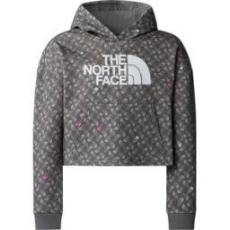 The North Face Girls' Light Drew Peak Printed Hoodie Smoked Pearl TNF Shadow XL