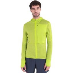 Icebreaker Men's Merino 200 Realfleece™ Descender Long Sleeve Zip Hoodie Hyper XXL