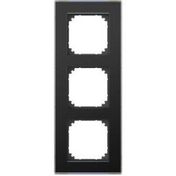 Schneider Electric Exxact Solid Ram Glas, Svart 3 Fack, Strömbrytare & Vägguttag