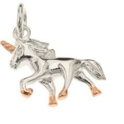 Silver Bar Unicorn 2-färgad hängsmycke 18 mm 8566