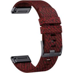 Tiera Garmin Fenix jacquard röd nylonarmband 26 mm quick release