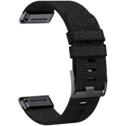 Tiera Garmin Fenix nylonarmband svart 26 mm quick release
