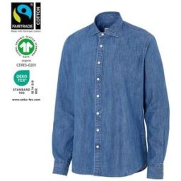 Skjorta slim fit COTTOVER Denim GOTS S