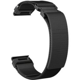 Tiera Garmin Fenix svart nylonarmband 26 mm med stålspänne och quick release