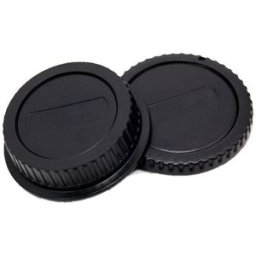 Caruba kamerahuslock + bakre objektivlock till Leica L-fattning