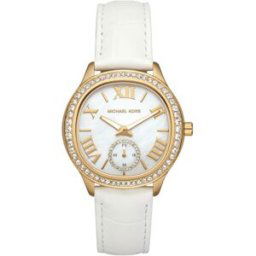 Michael Kors Sage Gold Tone White Croco leather MK4818