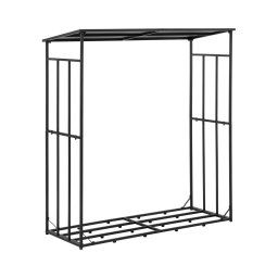 Vedställ - Med tak - 300 kg - 161 x 65 x 177 cm - Stål - Svart