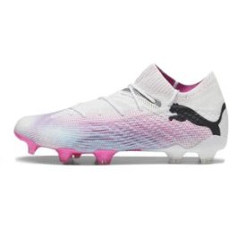 Future 7 Ultimate FG/AG Football Boots, 44,5, PUMA White-PUMA Black-Poison Pink