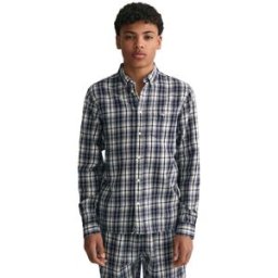 GANT Regular Check Flannel Shirt Junior, EVENING BLUE, 134-140