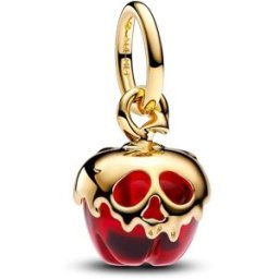 Pandora Disney x Pandora Disney Villains Evil Queen apple 14k gold-plated dangle with red Murano glass 763421C01