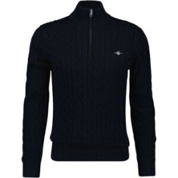 GANT Cotton Cable Half Zip Herr, EVENING BLUE, M