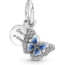 Pandora Moments Blue Butterfly & Quote berlock 790757C01