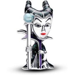 Pandora Disney x Pandora Disney Villains Maleficent sterling silver berlock with glittery green black, red and glow in the dark blue enamel 793423C01