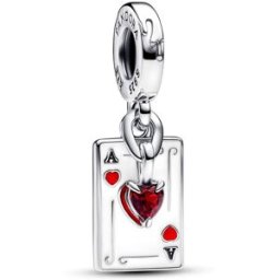 Pandora Disney x Pandora Disney Villains Queen of hearts sterling silver dangle with cherries jubilee red crystal, white and red enamel 793420C01