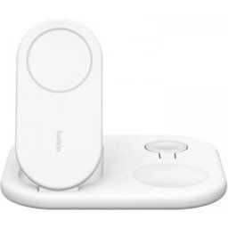 Belkin Boost Charge Qi2 15w Magnetisk 3-In-1 Laddningsplatta - Vit