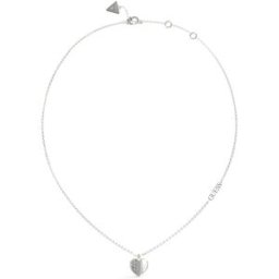 GUESS Lovely silverfärgad pave hjärthalsband JUBN03035JWRHT/U
