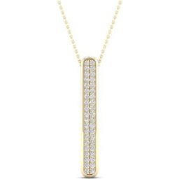 Lykka Dubbelradigt journey diamant hänge 3,2 x 21,8 mm i gulguld