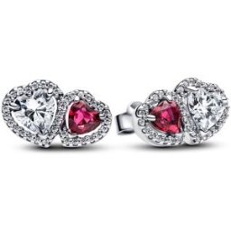 Pandora Classic Stone Halo hjärtörhängen 293633C01