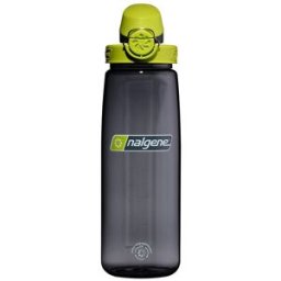 Nalgene 24oz On-The-Fly Lock-Top Sustain Bottle, Charcoal/Lime
