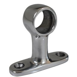 Rörbeslag mellanstöd i polerad aluminium för 24 mm rör