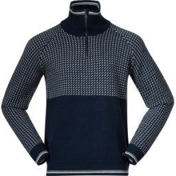 Bergans Men's Alvdal Wool Half Zip Navy Blue/Vanilla White S