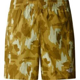 The North Face Men's Mountain Athletics 24/7 7" Printed Shorts Amber Green Aop Print S