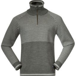 Bergans Men's Alvdal Wool Half Zip Solid Dark Grey/Vanilla White S