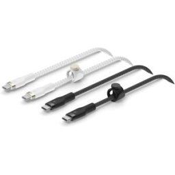 USB-C to USB-C Braided Silicone 1m Twin Pack, White Black Mi