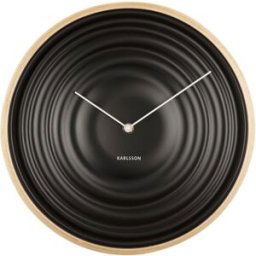 Karlsson väggklocka Scandi Ribble matt black wood case KA5881BK