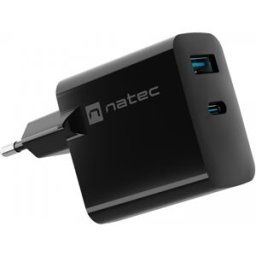 Natec Ribera Gan Usb-Laddare - Usb-A & Usb-C - 45w - Svart
