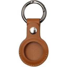 Tiera konstläder Apple AirTag skal brun