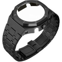 Tiera Casio GA-2100 custom mod bezel + klockarmband svart