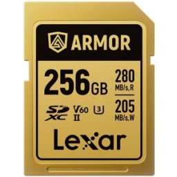 Lexar SDXC Armor Gold Rostfritt stål 1800X UHS-II V60, 280MB/s - 256GB