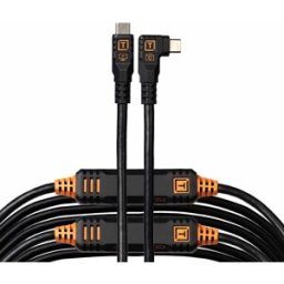 Tether Tools TetherPro Optima 10G USB-C kabel, 9,4m, rak till vinklad - svart